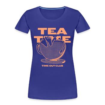Tea Time – Relaxing Time Out - Women's Premium Organic T-Shirt - royal blue - Front - Mia (176cm)
