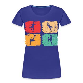 Fußball-Vintage – Solar Pulse - Frauen Premium Bio T-Shirt - Königsblau - Vorne - Mia (176cm)