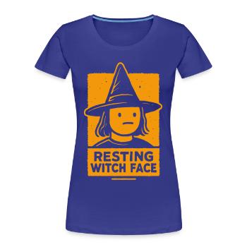 Ruhendes Hexengesicht Lustiges Halloween Spruch Kostüm - Frauen Premium Bio T-Shirt - Königsblau - Vorne - Mia (176cm)