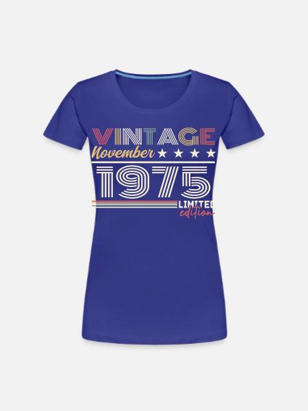 November 1975 - Frauen Premium Bio T-Shirt - Königsblau