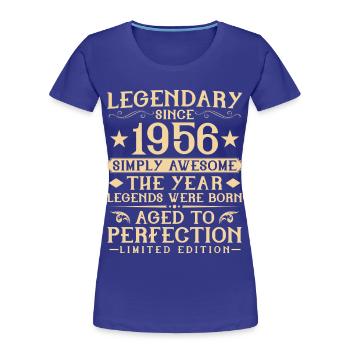 70th Birthday Vintage Vintage 1956 Gift - Women's Premium Organic T-Shirt - royal blue - Front - Mia (176cm)