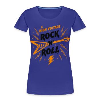 Hochspannungs-Rock'n'Roll-Gitarre - Frauen Premium Bio T-Shirt - Königsblau - Vorne - Mia (176cm)