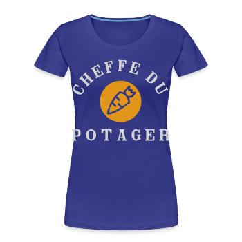 Chef du Potager Design Humorous Gardening - Women's Premium Organic T-Shirt - royal blue - Front - Mia (176cm)