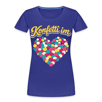 karneval konfetti im herzen - Frauen Premium Bio T-Shirt - Königsblau - Vorne - Mia (176cm)