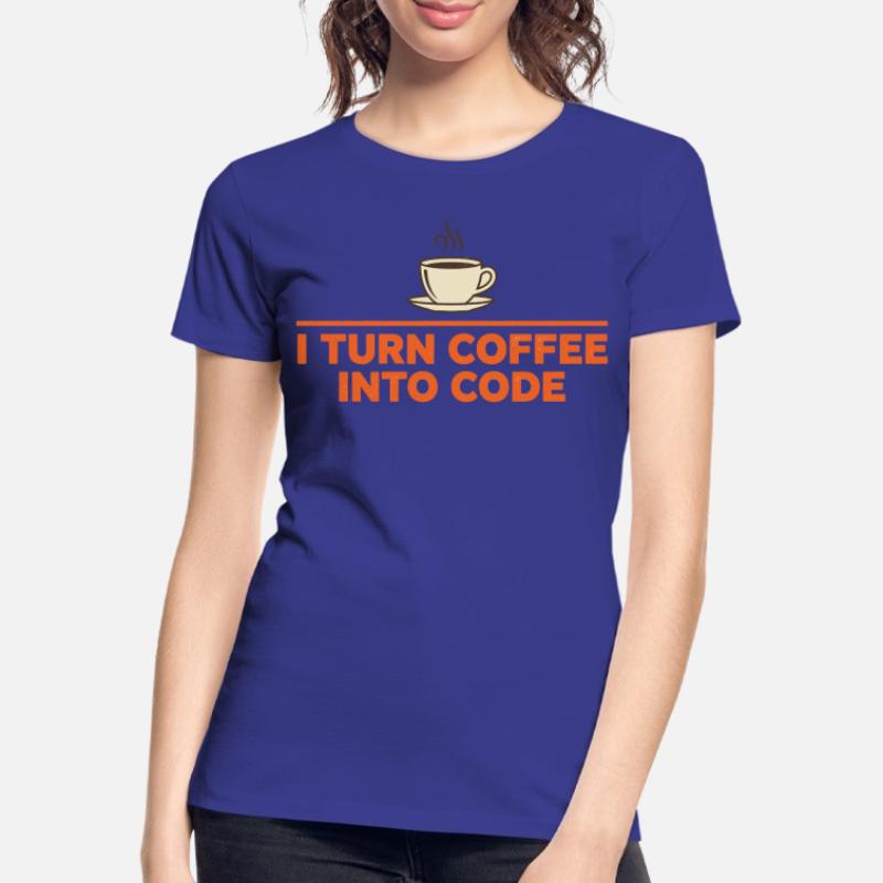 Je transforme le café en code – Programmer Retro T-shirt bio Premium Femme