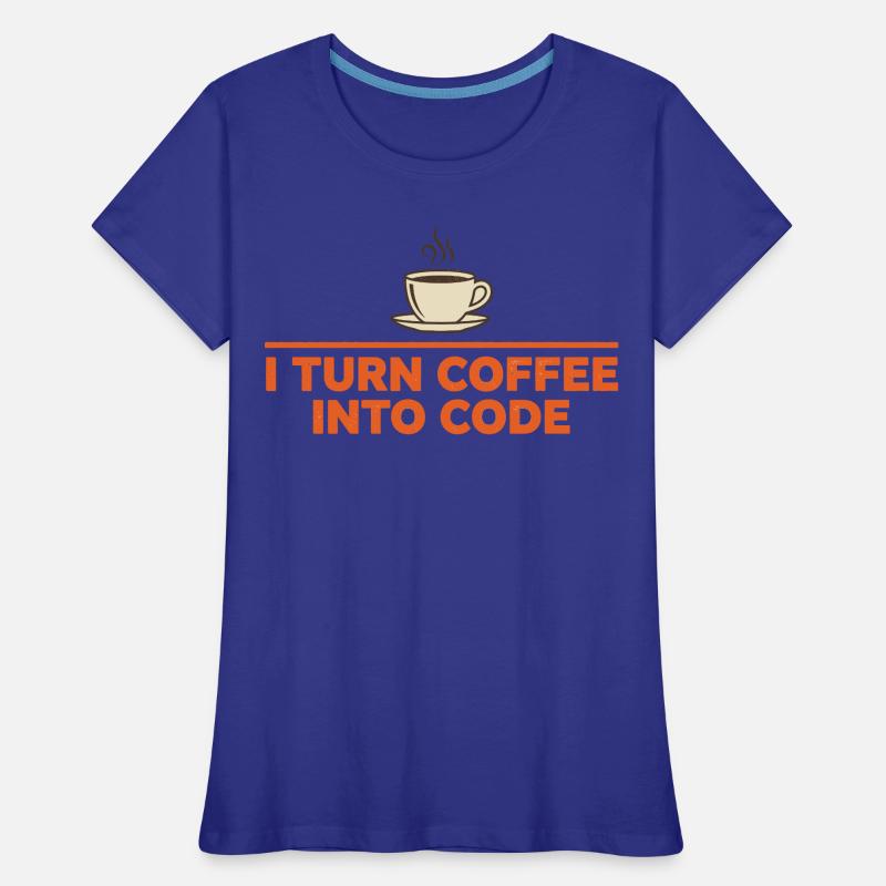 I Turn Coffee Into Code – Programmierer Retro Frauen Premium Bio T-Shirt