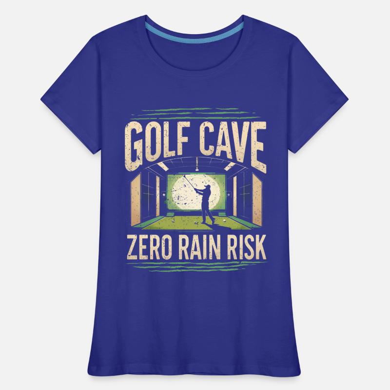 Simulateur de golf, grotte de golf, zéro risque de pluie T-shirt bio Premium Femme