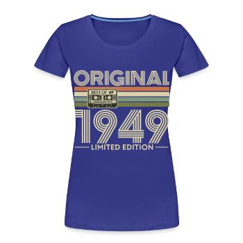 Original 1949 Édition Limitée Retro - T-shirt bio Premium Femme - bleu roi - Devant - Mia (176cm)