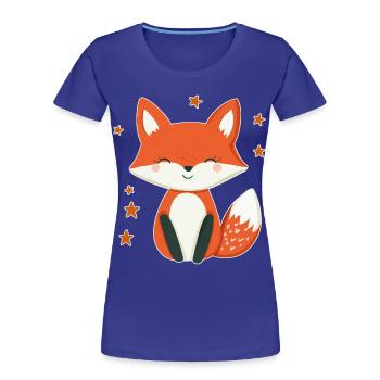 Fuchs und Sterne - Frauen Premium Bio T-Shirt - Königsblau - Vorne - Mia (176cm)
