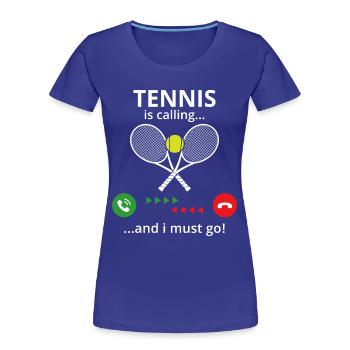 Tennis - Women's Premium Organic T-Shirt - royal blue - Front - Mia (176cm)
