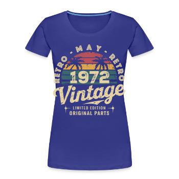 Vintage May 1972: The Authentic Myth May 1972 - Women's Premium Organic T-Shirt - royal blue - Front - Mia (176cm)
