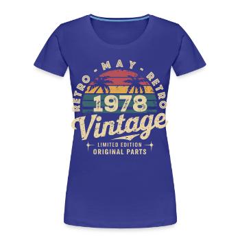 Vintage May 1978: The Authentic Myth May 1978 - Women's Premium Organic T-Shirt - royal blue - Front - Mia (176cm)