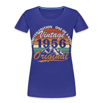 1956 Vintage Retro Birthday Gift - Women's Premium Organic T-Shirt - royal blue - Front - Mia (176cm)