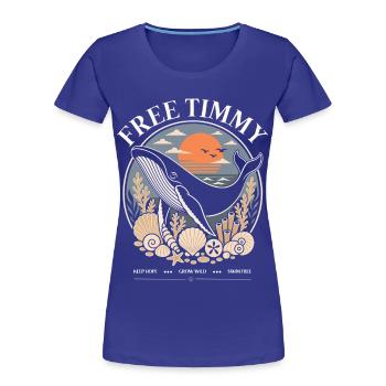 Humpback Whale Timmy Hope Statement Merch - Women's Premium Organic T-Shirt - royal blue - Front - Mia (176cm)