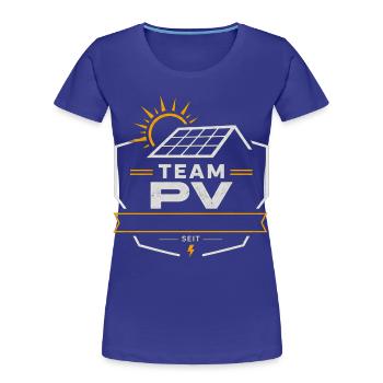 Team PV Solarenergie Emblem- Mach es zu Deinem - Frauen Premium Bio T-Shirt - Königsblau - Vorne - Mia (176cm)