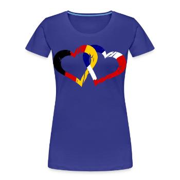 Colorful brush heart - Women's Premium Organic T-Shirt - royal blue - Front - Mia (176cm)