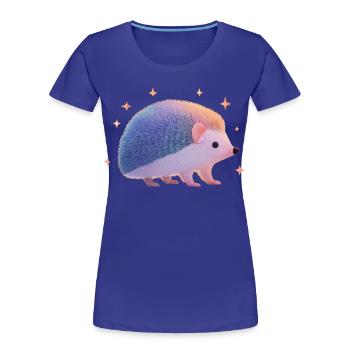 Igel mit Sternen - Frauen Premium Bio T-Shirt - Königsblau - Vorne - Mia (176cm)