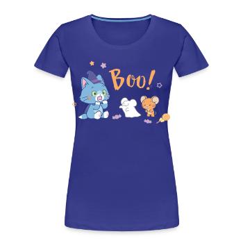 Tom & Jerry Gokko Halloween Avec Tom Et Jerry - T-shirt bio Premium Femme - bleu roi - Devant - Mia (176cm)