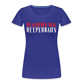 Hamburg Reeperbahn Schriftzug - Frauen Premium Bio T-Shirt - Königsblau - Vorne - Mia (176cm)
