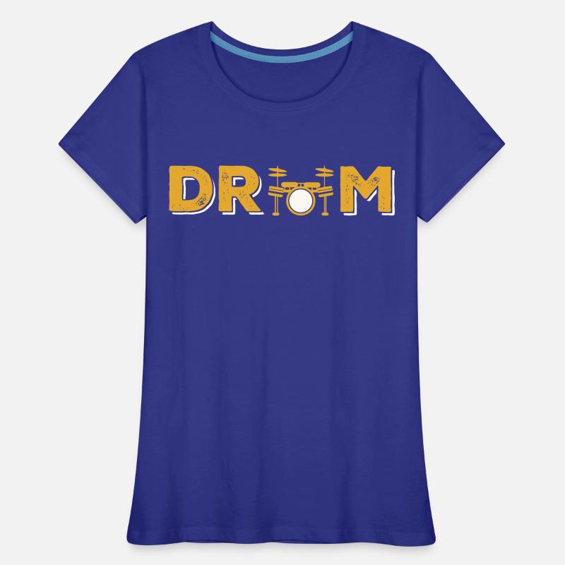 Drum Typography with Drumkit Icon Women's Premium Organic T-Shirt