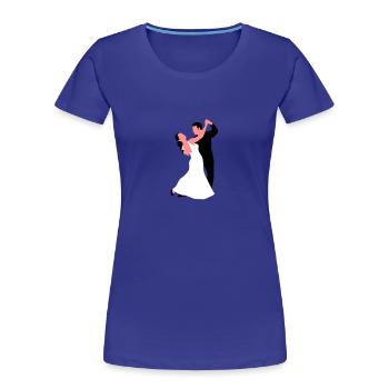 tanzpaar_f_3c - Frauen Premium Bio T-Shirt - Königsblau - Vorne - Mia (176cm)