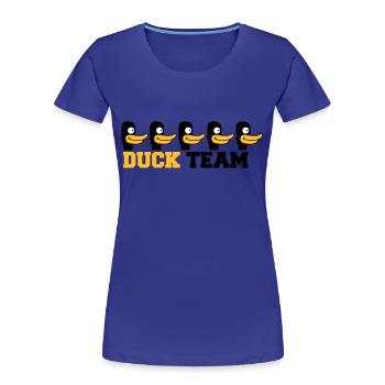 Duck Team - Frauen Premium Bio T-Shirt - Königsblau - Vorne - Mia (176cm)