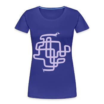 funny sausage dog, wiener dog, dachshund - Women's Premium Organic T-Shirt - royal blue - Front - Mia (176cm)