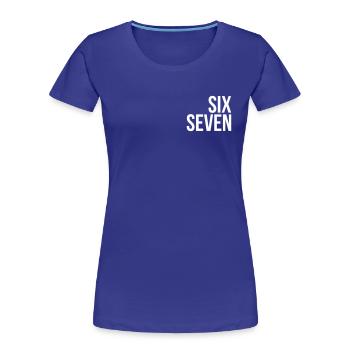 67 "six seven" text - Frauen Premium Bio T-Shirt - Königsblau - Vorne - Mia (176cm)