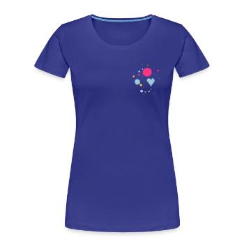 Farbkleckse,Tropfen und Herz - Frauen Premium Bio T-Shirt - Königsblau - Vorne - Mia (176cm)