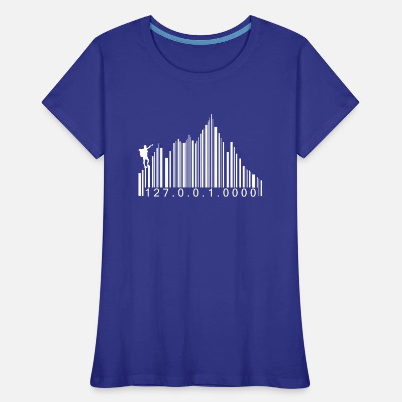 Barcode mountains code hiking hiker barcode Women's Premium Organic T-Shirt