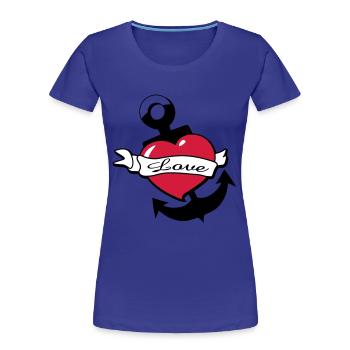 herz-anker-tatoo - Frauen Premium Bio T-Shirt - Königsblau - Vorne - Mia (176cm)
