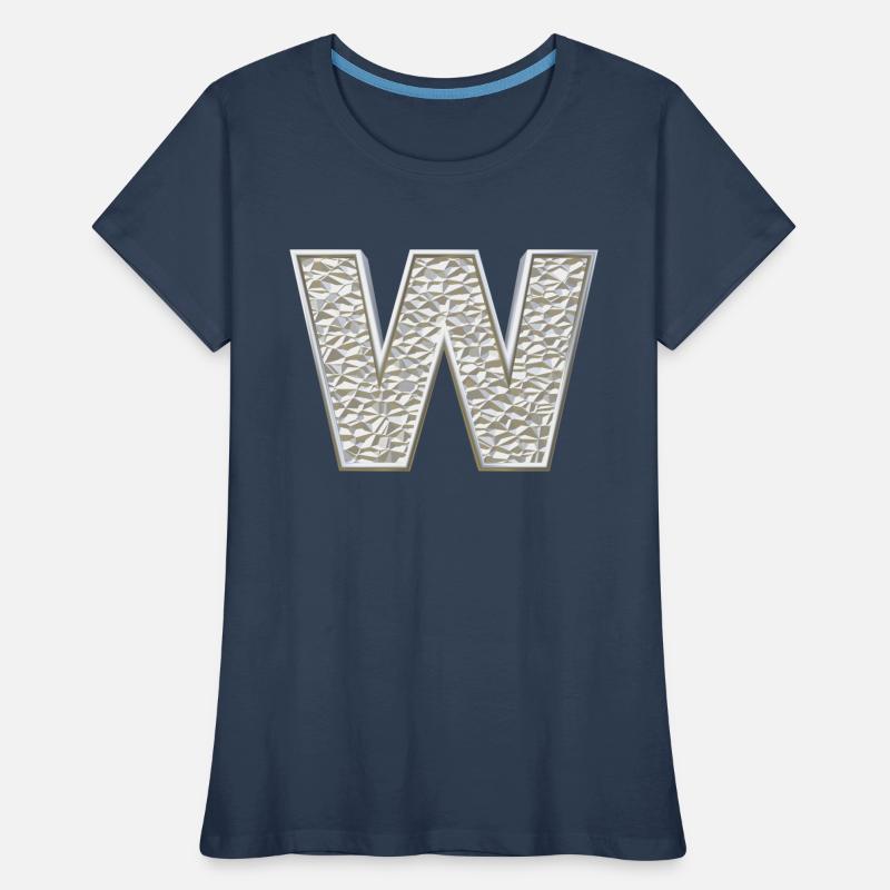 W, letter, initial, monogram, Frauen Premium Bio T-Shirt