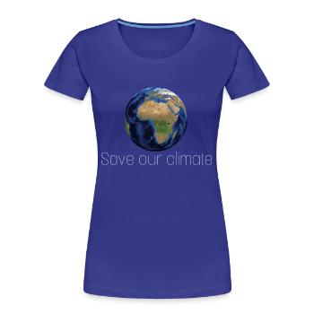 Save our planet - Frauen Premium Bio T-Shirt - Königsblau - Vorne - Mia (176cm)