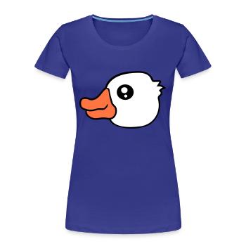 Canard Natation Lac Rivière Eau Mer Vacances Plaisir - T-shirt bio Premium Femme - bleu roi - Devant - Mia (176cm)