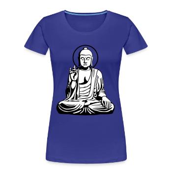 Young Buddha No.1_2c - Frauen Premium Bio T-Shirt - Königsblau - Vorne - Mia (176cm)