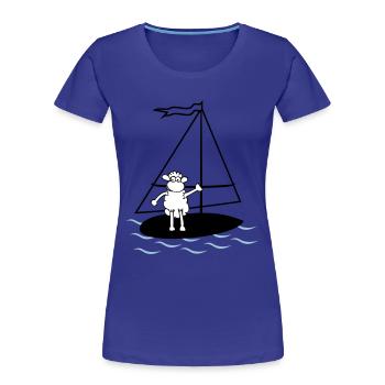 surfendes Schaf - Frauen Premium Bio T-Shirt - Königsblau - Vorne - Mia (176cm)