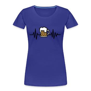 Bière - T-shirt bio Premium Femme - bleu roi - Devant - Mia (176cm)