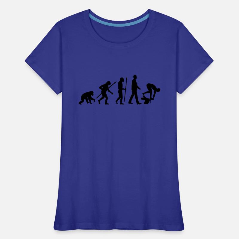 evolution_schwimmer_102012_a_1c Frauen Premium Bio T-Shirt