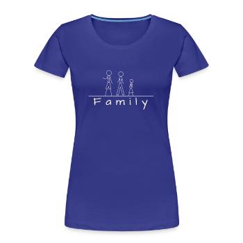 Stick figure family - Women's Premium Organic T-Shirt - royal blue - Front - Mia (176cm)