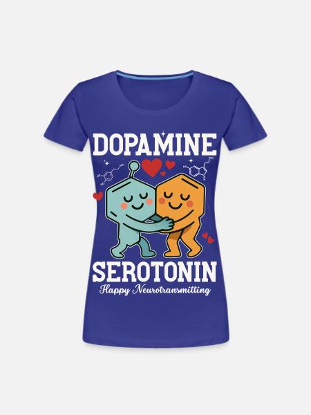 Dopamin-Serotonin-Umarmungsdesign - Frauen Premium Bio T-Shirt - Königsblau