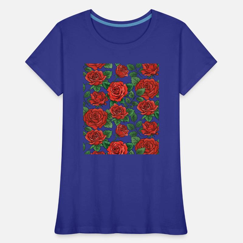 Motif Roses T-shirt bio Premium Femme