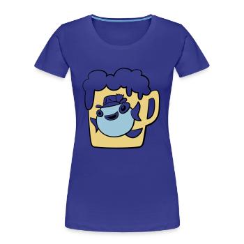 Fisch - Frauen Premium Bio T-Shirt - Königsblau - Vorne - Mia (176cm)