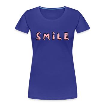 Smile - dein Lächeln zählt - Frauen Premium Bio T-Shirt - Königsblau - Vorne - Mia (176cm)