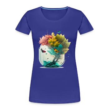 The miniature forest - Women's Premium Organic T-Shirt - royal blue - Front - Mia (176cm)