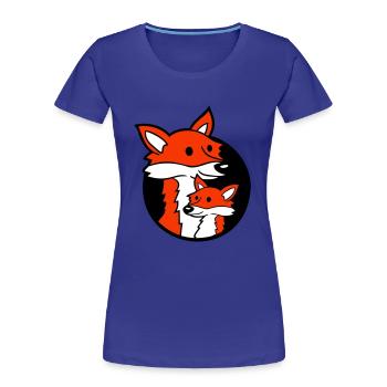 Fox Hole Family Mom Child Father Mother Dad Cute - Women's Premium Organic T-Shirt - royal blue - Front - Mia (176cm)