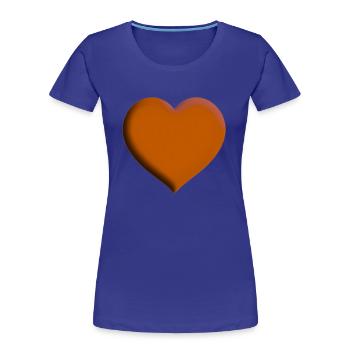 Heart orange gift idea red - Women's Premium Organic T-Shirt - royal blue - Front - Mia (176cm)