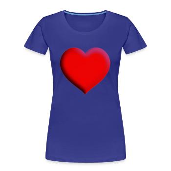 Herz rot Geschenkidee Liebe Valentinstag - Frauen Premium Bio T-Shirt - Königsblau - Vorne - Mia (176cm)