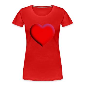 Herz rot Geschenkidee Liebe Valentinstag - Frauen Premium Bio T-Shirt - Navy - Vorne - Mia (176cm)