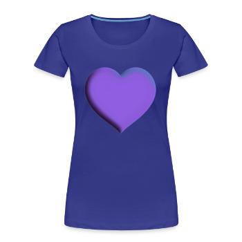 Coeur violet violet idée cadeau amour amoureux - T-shirt bio Premium Femme - bleu roi - Devant - Mia (176cm)