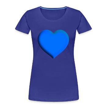 Heart blue gift idea love in love Valentine's Day - Women's Premium Organic T-Shirt - royal blue - Front - Mia (176cm)